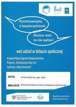 Plakat informujący o dacie, miejscu i tematyce debaty
